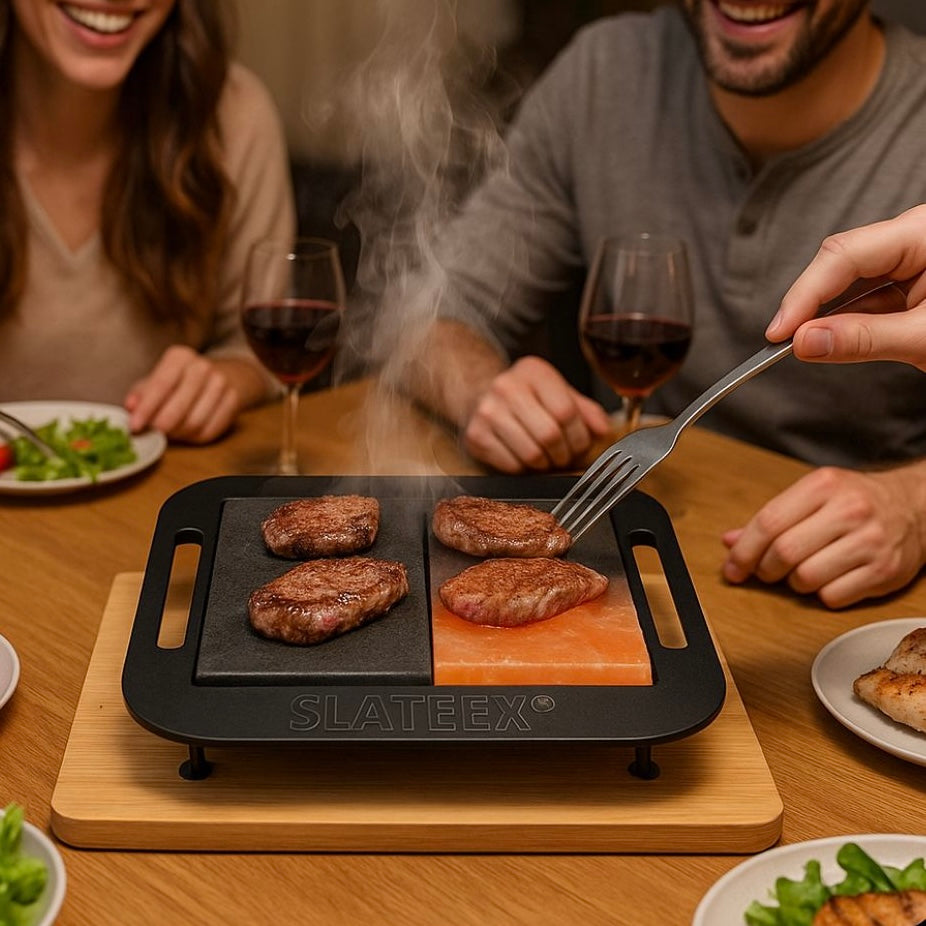 Slateex Mix & Grill 30×30 cm – Salzstein & Speckstein