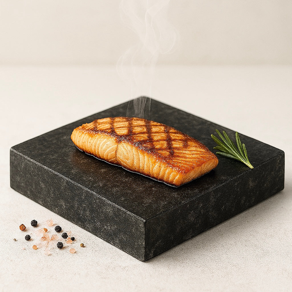 Slateex Speckstein Grillplatte 20x20x3 cm – Natursteinplatte aus Pietra Ollare