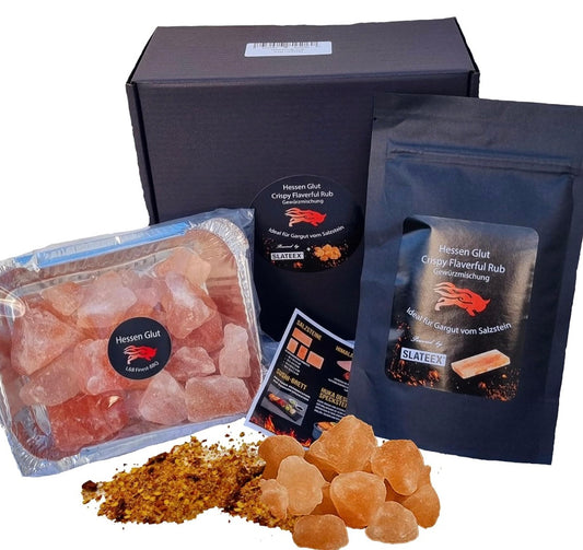 Hessen Glut BBQ Gourmet Box mit Salzkristallen
