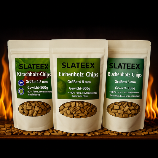 Slateex 3er-Set Räucherholz Buche, Eiche & Kirsche
