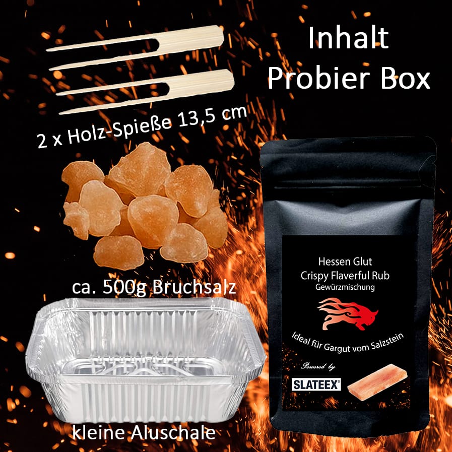 Hessen Glut BBQ Gourmet Box mit Salzkristallen