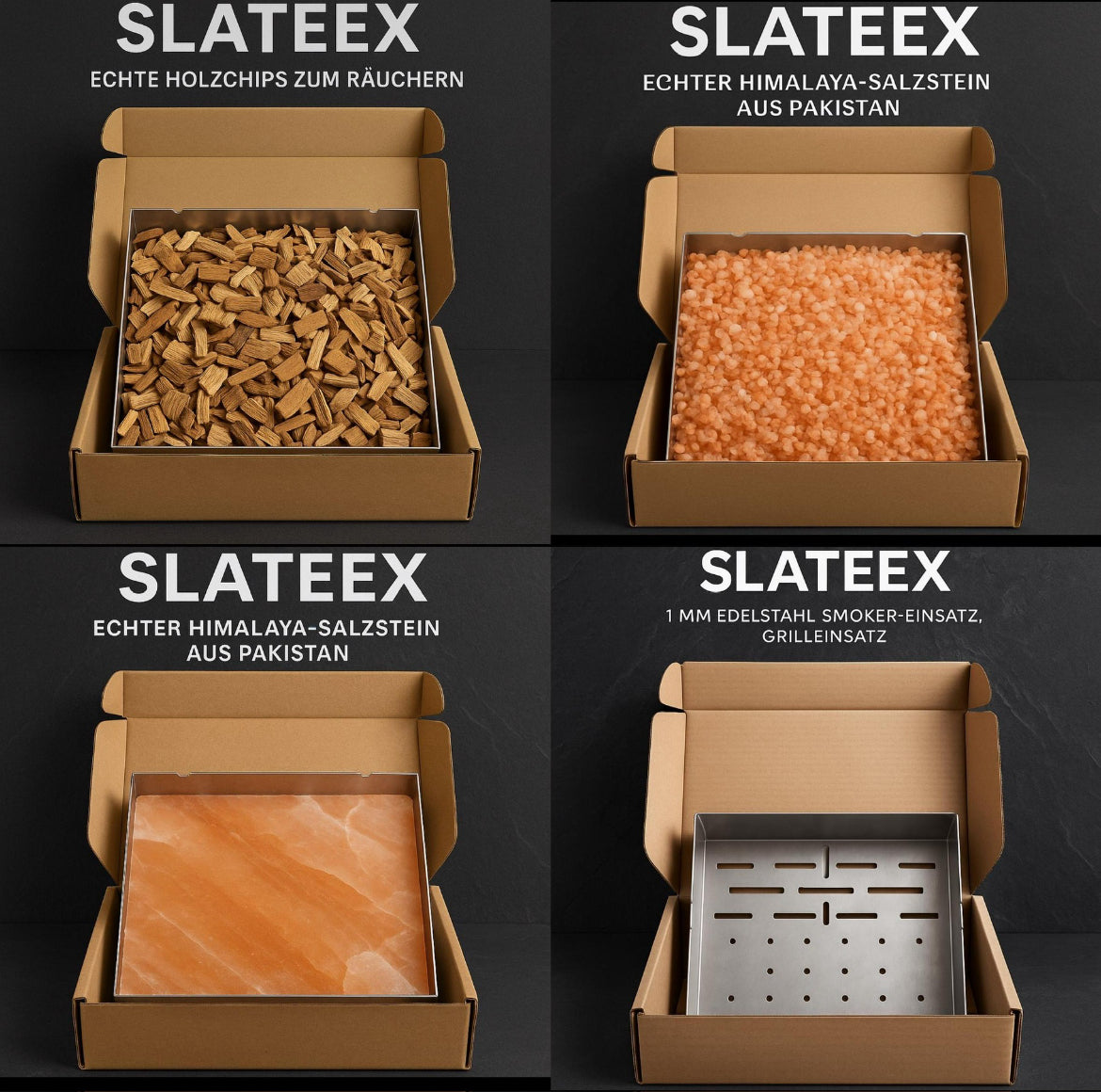 Slateex Einsatzblech Smoky 20x20x5 cm