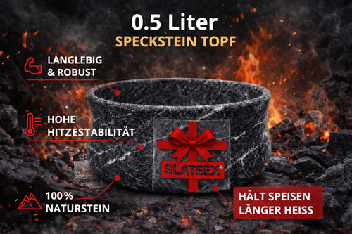 Slateex Grillkasari Specksteintopf 0,5L