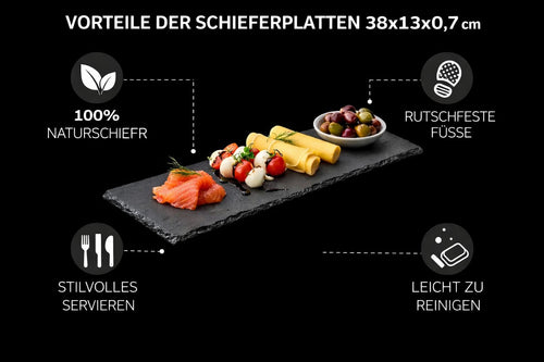 Slateex 4-er Pack Schieferplatte 38x13x0,6 cm