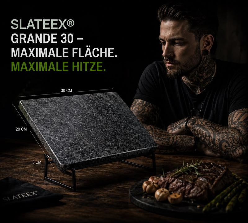Slateex® Grande 30 - Maximale Fläche. Maximale Hitze.(30x20x3 cm)
